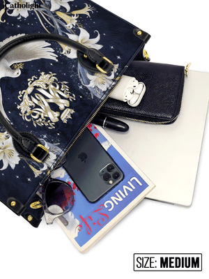 Catholight The Holy Spirit and Lily Devotional Leather Bag