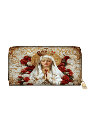 Catholight Lady of Fatima Elegance - Leather Wallet Purse