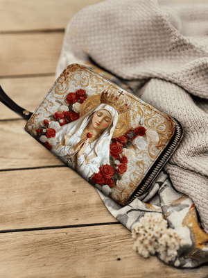 Catholight Lady of Fatima Elegance - Leather Wallet Purse