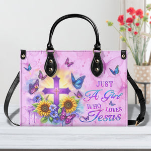 Just A Girl Who Loves Jesus Leather Bag - Gifts For Jesus Lovers 04acxn220425