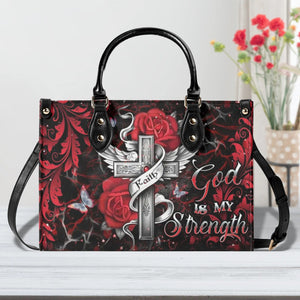 God Is My Strength Leather Bag - Gifts For Jesus Lovers 03acxn220425