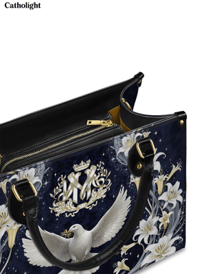 Catholight The Holy Spirit and Lily Devotional Leather Bag