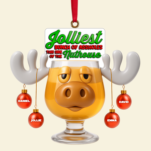 Personalized Gifts For Family, Vacation Moose Family Name Christmas Acrylic Ornament 05nalu171025