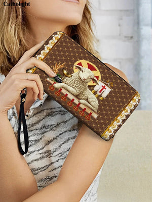 Catholight Agnus Dei Leather Wallet Purse