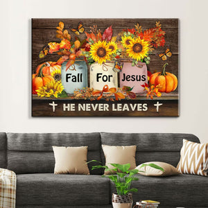 Fall For Jesus, Fall Flowers In Jars, Wall Art Canvas Print 02acxd220425