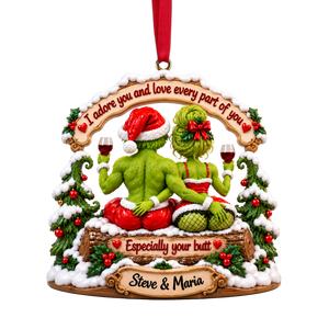 Playful Touch Couple Acrylic Ornament - Personalized Gift For Couples 05TOLU161026