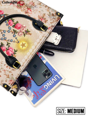 Catholight Roses of the Rosary Leather Bag