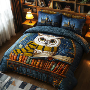 Fantasy Owl Quilt Bedding Set Special Line - Personalized Gifts For Book Lovers 01naqn100925