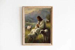 Jesus And Lamb Canvas Print- Personalized Gifts For Jesus Lovers 01acxd060525
