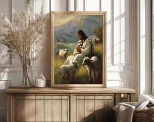 Jesus And Lamb Canvas Print- Personalized Gifts For Jesus Lovers 01acxd060525