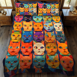 Cat Portraits 3-Piece Quilted Bedding Set NCU0PD420