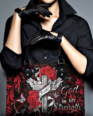 God Is My Strength Leather Bag - Gifts For Jesus Lovers 03acxn220425