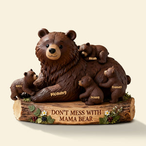 Cute Mama Bear Acrylic Plaque - Personalized Gift For Mom 04KITI050226