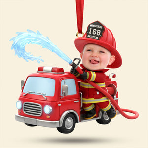 Firefighter Kid Ornament - Custom Photo Gift For Christmas Ornament 02OHTI271025