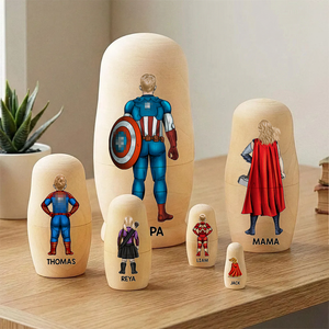 Power Family Wooden Nesting Dolls - Personalized Mother's Day Gifts 01qhhu080426