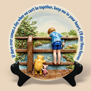 Anniversary Kid And BearPlate - Personalized Gift For Kids Ceramic Round Plate 02HUTI160125