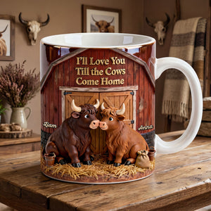 Highland Cow Couple Coffee Mug - Personalized Gifts For Couple Coffee Mug 04NATI150125