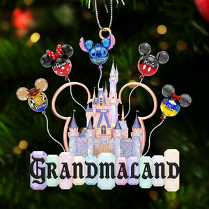 Grandkid Balloon Castle Ornament - Personalized Gift For Grandma Christmas Ornament 07OHTI181125