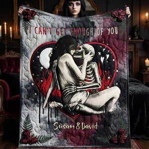 Deathly Love Gothic Skull Couple Blanket, Personalized Gifts For Couple 04qhti091225