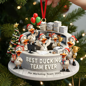 Fun Duck Office Worker Ornament - Personalized Gifts For Coworker 06QHTI241125