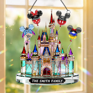Childhood Balloon Castle Suncatcher - Personalized Gifts For Family Suncatcher Ornament 03OHTI231225