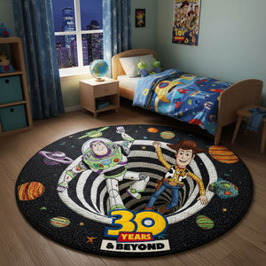 30 Years & Beyond Cartoon Quilted Round Mat - Personalized Gifts For Cartoon Lovers 01nati081025