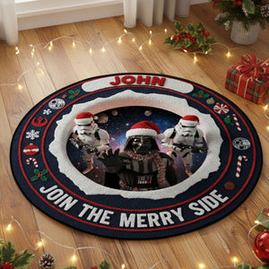 Merry Side Quilted Round Mat - Personalized Gifts For Loved Ones 04hyti141025