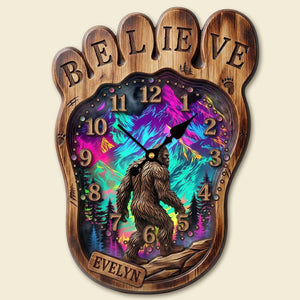 Sasquatch Acrylic Hanging Wall Clock - Personalized Gifts For Bigfoot Lovers 02huti200326
