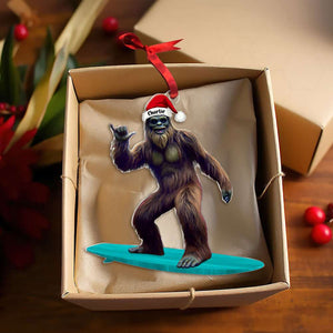 Personalized Gifts For Surfer Ornament, Wild Bigfoot Surfing 01QHTI291024 - Ornament - GoDuckee