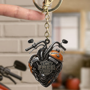 Live Free Ride Hard Keychain - Personalized Gifts For Bikers 04ohti140625