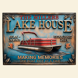 Lake House Entrance Metal Sign - Personalized Gifts For Pontoon Lovers 05qhti200525 - Metal Signs - GoDuckee