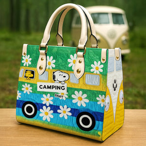 Cute Camping Leather Bag - Personalized Gifts For Camping Lovers 02tgti111025