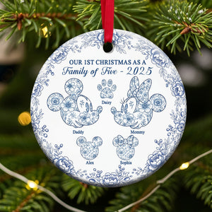 Cute Four Toile Family Ornament - Personalized Gifts For Family 01pgti210825-Homacus