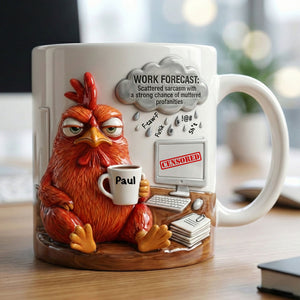 Attitude Rooster Office Worker Work Forecast Coffee Mug, Personalized Gifts For Coworker 05QHTI230126
