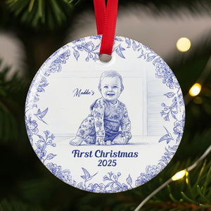 Toile De Jouy Family Ornament, Custom Photo Gifts For Family 03qhti150925