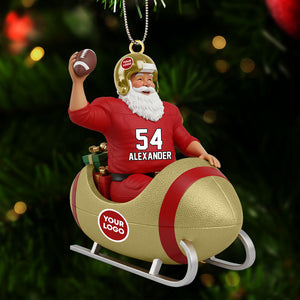 Sport Lover Santa Sleigh Ornament - Personalized Gift For Christmas Ornament 04KITI181125