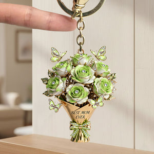 Mother's Day Flower Butterfly Keychain - Personalized Gifts For Mom Keychain 02OHTI030226