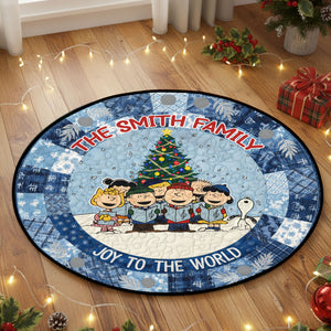 Cute Family Quilted Round Mat - Personalized Gifts For Family 01toti031025