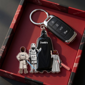 Space Warrior Dad Keychain - Personalized Gifts For Dad 02qhhu080526