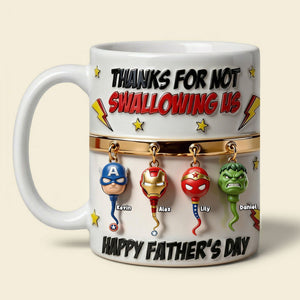 Funny Hero Squad Dad White Mug - Personalized Gift For Dads 02OHTI070526