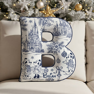 Personalized Toile de Jouy Alphabet Christmas Shaped Pillow 02PGTI211125