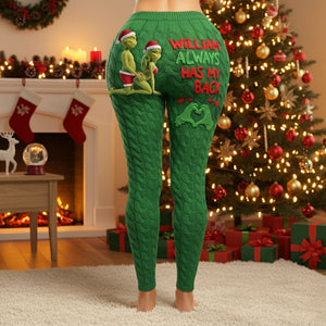 Cheeky Couple Leggings - Personalized Gifts For Couple Christmas Leggings 05OHTI111125