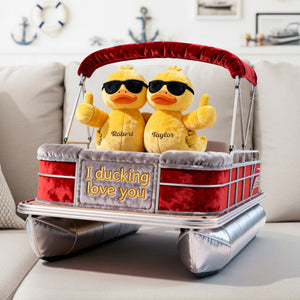 Pontoon Duck Couple Custom Shape Pillow - Personalized Gifts For Couples 04ohti121225