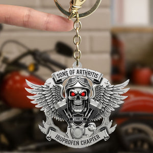 Motorcycle Skull Keychain - Personalized Gifts For Biker 05qhti120625