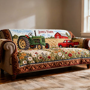 Peaceful Farm Quilted Sofa Cover, Personalized Gifts For Farmers 01QHTI280126
