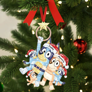 Playful Cartoon Family Tree Ornament, Personalized Gifts For Family 05qhti240925-Homacus