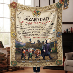 Fantasy Dad and Kids Blanket - Personalized Gifts For Father's Day 052huti130326