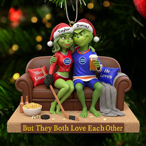 Sporty Green Couple Christmas Ornament - Personalized Gifts For Couple 05huti281025