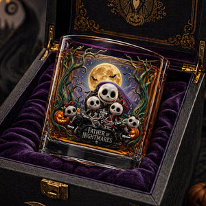 Spooky Dad and Kids Round Glass - Personalized Gifts For Father's Day 01toti280426