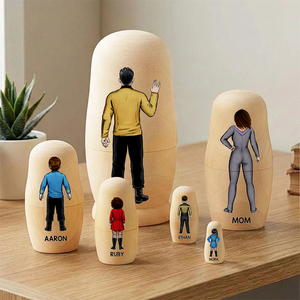Sci-fi Theme Family Nesting Dolls - Personalized Gifts For Family Wooden Nesting Dolls 01QHHU90426HH